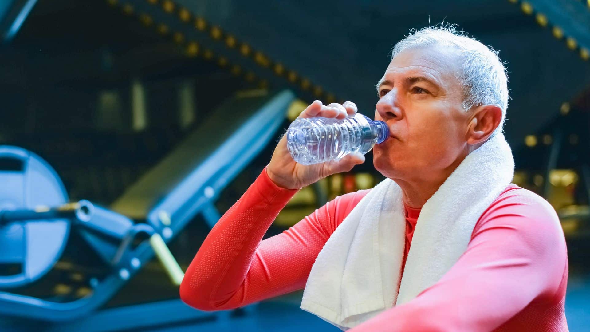 Clearly Colorado drinking water during a workout